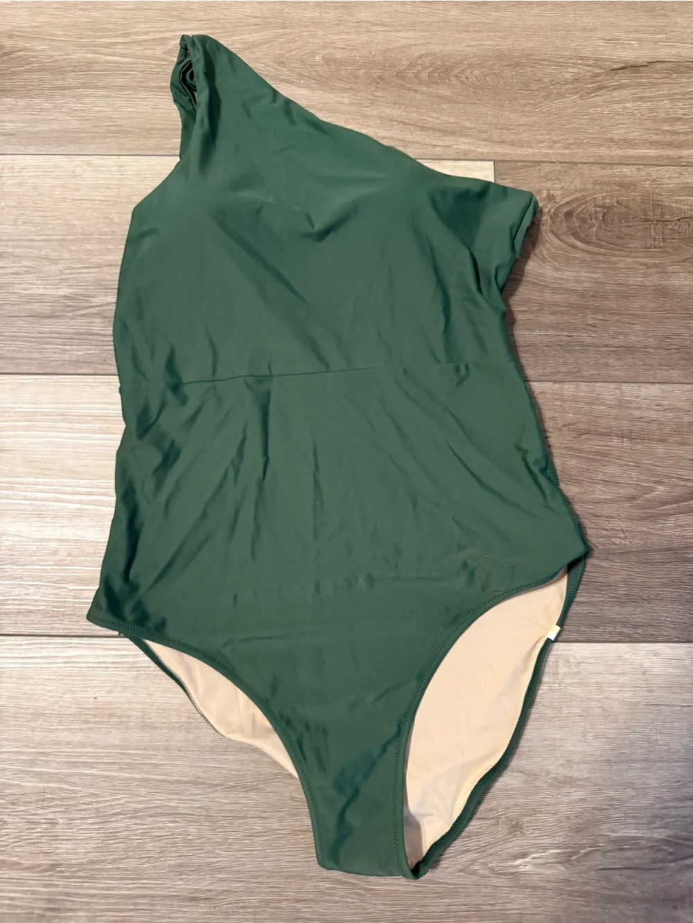 summersalt Olive Green One-Shoulder One-Piece Swimsuit